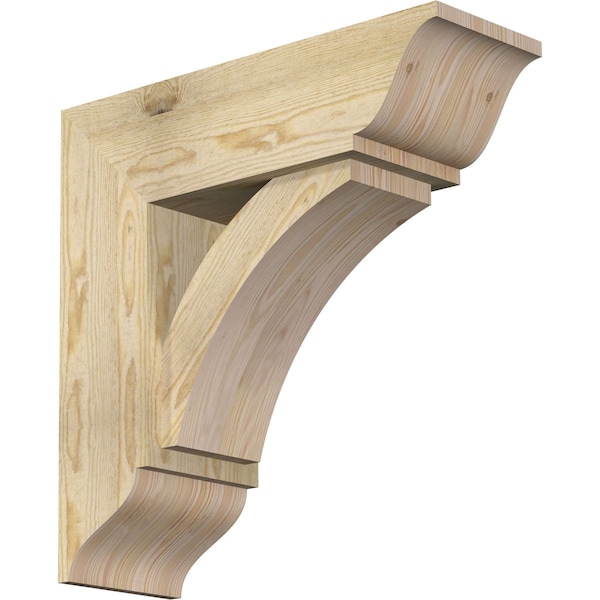 Ekena Millwork Thorton Traditional Rough Sawn Bracket w/ Offset Brace, Douglas Fir, 8"W x 24"D x 24"H BKT0806X24X24THR01RDF - main